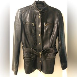 Dark brown leather Guess women’s jacket